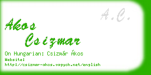 akos csizmar business card